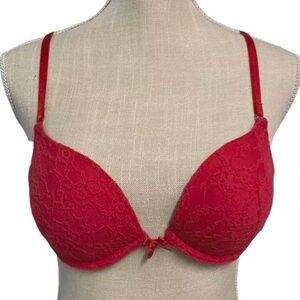 Victoria's Secret Push up Bra 34B Red Lace